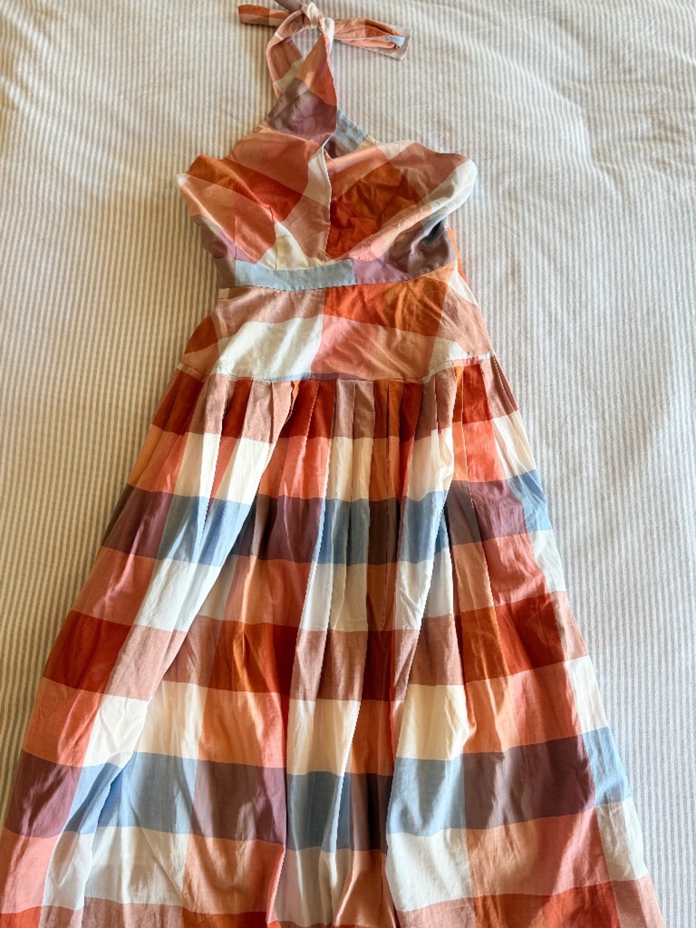 HUNTER BELL Multicolor Gingham Halter Backless Midi Dress - Picture 11 of 11